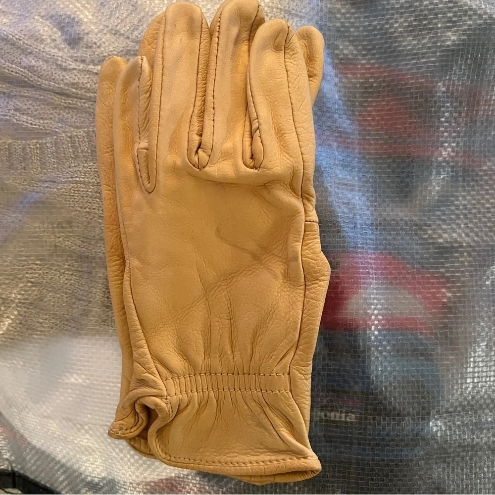 Women’s Vintage Deerskin Tan Unlined Driving Work Gloves NEW without Tags Size 7